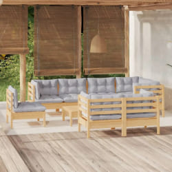 vidaXL Modulaire Salon Jardin - Gris
