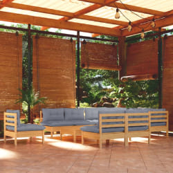 vidaXL Salon de jardin 11 pcs - Bois de pin solide