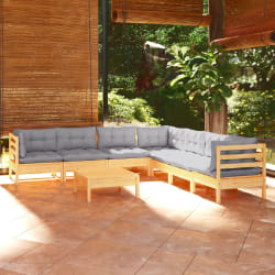vidaXL Salon de jardin 8 pcs Gris