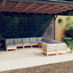 Vidaxl Salon De Jardin 11 Pcs - Gris