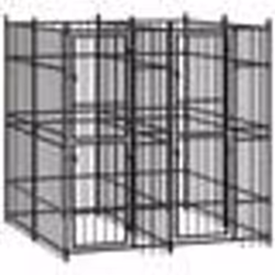 vidaXL Chenil d'extérieur pour chiens Acier 3,69 m²