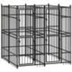 vidaXL Chenil d'extérieur pour chiens Acier 3,69 m²