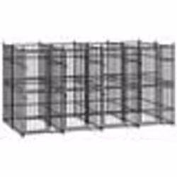 vidaXL Chenil d'extérieur pour chiens Acier 7,37 m²