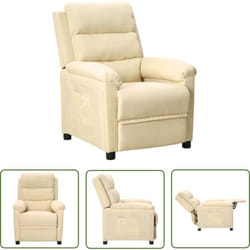 Fauteuil Inclinable Crème Tissu Vidaxl