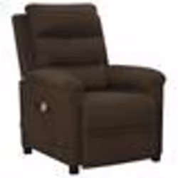 vidaXL Fauteuil de massage Marron foncé Tissu - TU