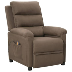 vidaXL Fauteuil de massage Taupe Tissu - TU