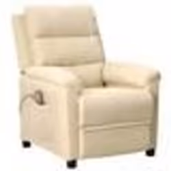 vidaXL Fauteuil de massage Crème Tissu - TU