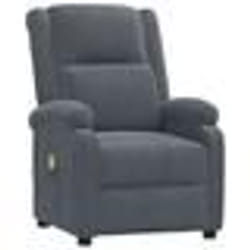 vidaXL Fauteuil de massage Gris foncé velours - TU