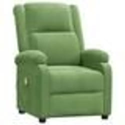 vidaXL Fauteuil de massage Vert clair velours - TU
