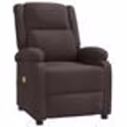 vidaXL Fauteuil de massage Marron foncé Tissu - TU
