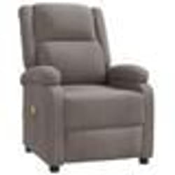 vidaXL Fauteuil de massage Taupe Tissu - TU
