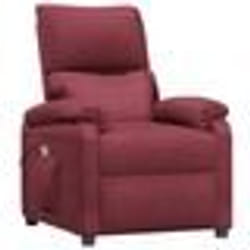vidaXL Fauteuil de massage Rouge bordeaux Tissu - TU