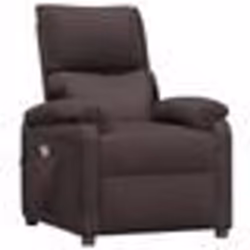 vidaXL Fauteuil de massage Marron foncé Tissu - TU