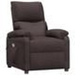 vidaXL Fauteuil de massage Marron foncé Tissu - TU
