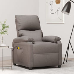 vidaXL Fauteuil de massage Taupe Tissu - TU