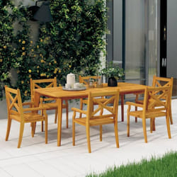 Chaises à manger d'extérieur lot de 6 Bois d'acacia massif vidaXL