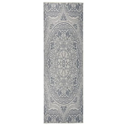 vidaXL Tapis à tissage plat d'extérieur 80x250 cm Motif bleu - TU