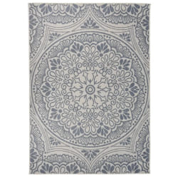 vidaXL Tapis à tissage plat d'extérieur 120x170 cm Motif bleu - TU