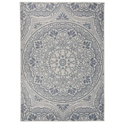 vidaXL Tapis à tissage plat d'extérieur 140x200 cm Motif bleu - TU