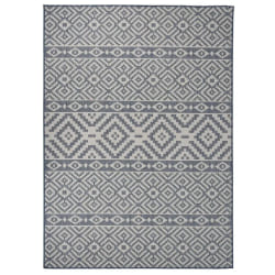 vidaXL Tapis à tissage plat d'extérieur 200x280 cm Rayures bleues - TU