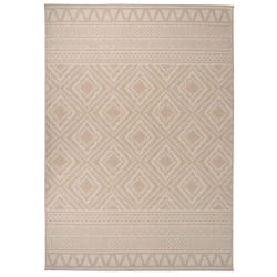 vidaXL Tapis à tissage plat d'extérieur 120x170 cm Rayures brunes - TU