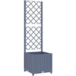 Vidaxl - Jardinière avec treillis bleu gris 40x40x136 cm pp