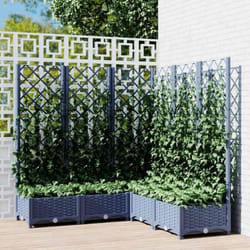 Vidaxl - Jardinière avec treillis Gris foncé 120x120x121,5 cm pp