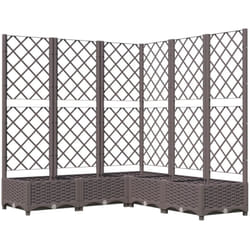 vidaXL Jardinière avec treillis Marron 120x120x121,5 cm PP