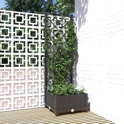 vidaXL Jardinière avec treillis Noir 40x40x121,5 cm PP