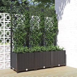 Vidaxl - Jardinière avec treillis Noir 120x40x136 cm pp