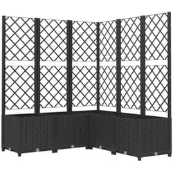 vidaXL Jardinière avec treillis Noir 120x120x136 cm PP