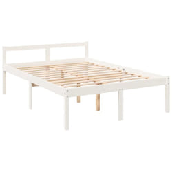 Structure De Lit En Bois Pino Simple Design 120x190cm Diverses Couleurs Couleur : Blanc