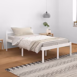 vidaXL Lit pour personne âgée blanc 120x200 cm bois de pin massif 810610