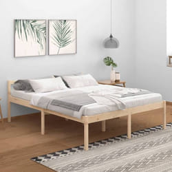 Structure De Lit En Bois Pino Simple Design 160x200cm Diverses Couleurs Couleur : Brun Clair