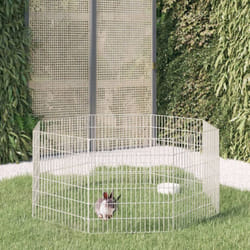 Enclos pour animaux en liberté 8 panneaux 54x60cm fer galvanisé Vidaxl