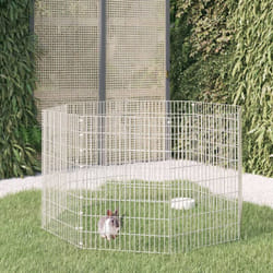 Vidaxl - Bunny avec panneaux en fer galvanisés en argent de taille de taille taille : 54 x 80 cm