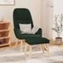 vidaXL Chaise de relaxation avec tabouret Vert foncé Tissu - TU