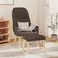 vidaXL Chaise de relaxation avec tabouret Taupe Tissu - TU