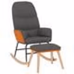 vidaXL Chaise à bascule avec repose-pied Gris foncé Tissu - TU