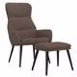 vidaXL Chaise de relaxation avec tabouret Taupe Tissu