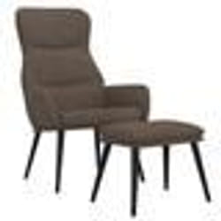vidaXL Chaise de relaxation avec tabouret Taupe Tissu