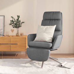 Vidaxl - Chaise de relaxation avec repose pied Gris clair Tissu