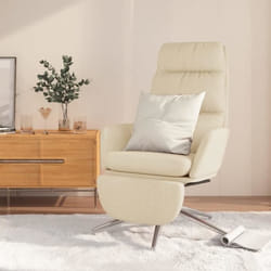 vidaXL Chaise de relaxation avec repose-pied Crème Tissu - TU