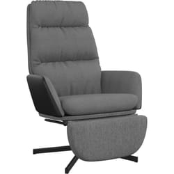 Chaise de relaxation avec repose-pied Gris clair Tissu vidaXL