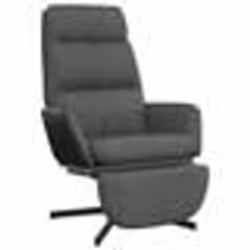vidaXL Chaise de relaxation avec repose-pied Gris foncé Tissu - TU