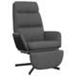 vidaXL Chaise de relaxation avec repose-pied Gris foncé Tissu - TU