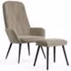 vidaXL Chaise de relaxation avec repose-pied Gris clair Velours