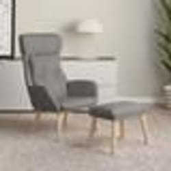 vidaXL Chaise de relaxation avec repose-pied Gris clair Tissu