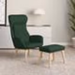 vidaXL Chaise de relaxation avec repose-pied Vert foncé Tissu
