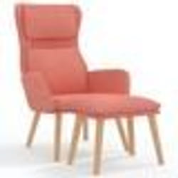 vidaXL Chaise de relaxation avec tabouret Rose Velours